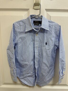Polo by Ralph Lauren Blue Stripe Dress Shirt - Boys Size 4
